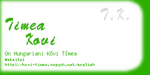 timea kovi business card