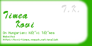 timea kovi business card